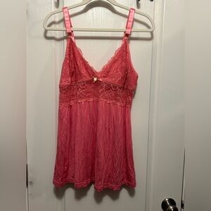 Daisy Fuentes Intimates pink Babydoll slip dress lingerie Fairycore preppy boho
